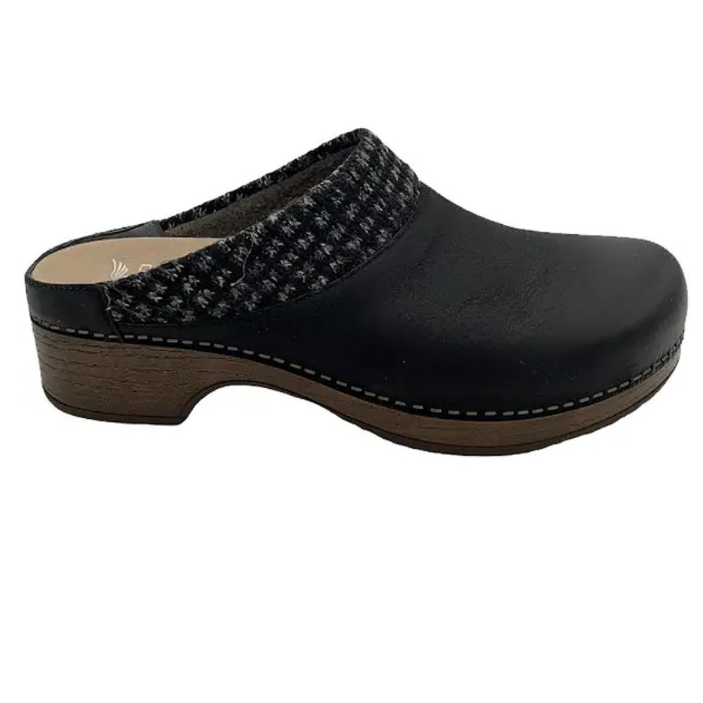 Dansko Size 7.5-8/38 Bev Black Nubuck Leather Clogs Mule Nursing Shoes Medical